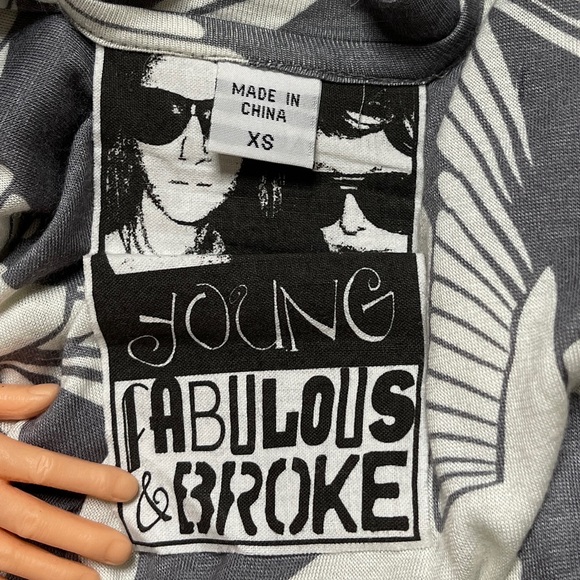 Young Fabulous & Broke Hummingbird Print Size XS Black & White Dress - Picture 4 of 9